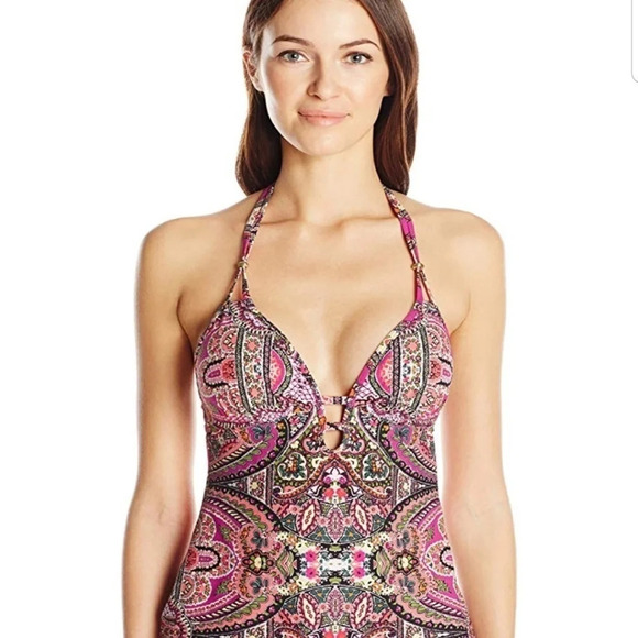 NWT Lucky Brand Tapestry Tankini Top S - Picture 1 of 7